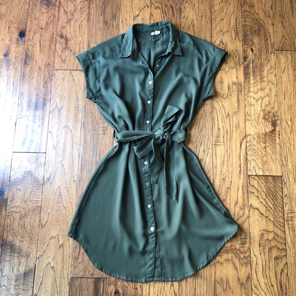 Olive Green Shirt Dress